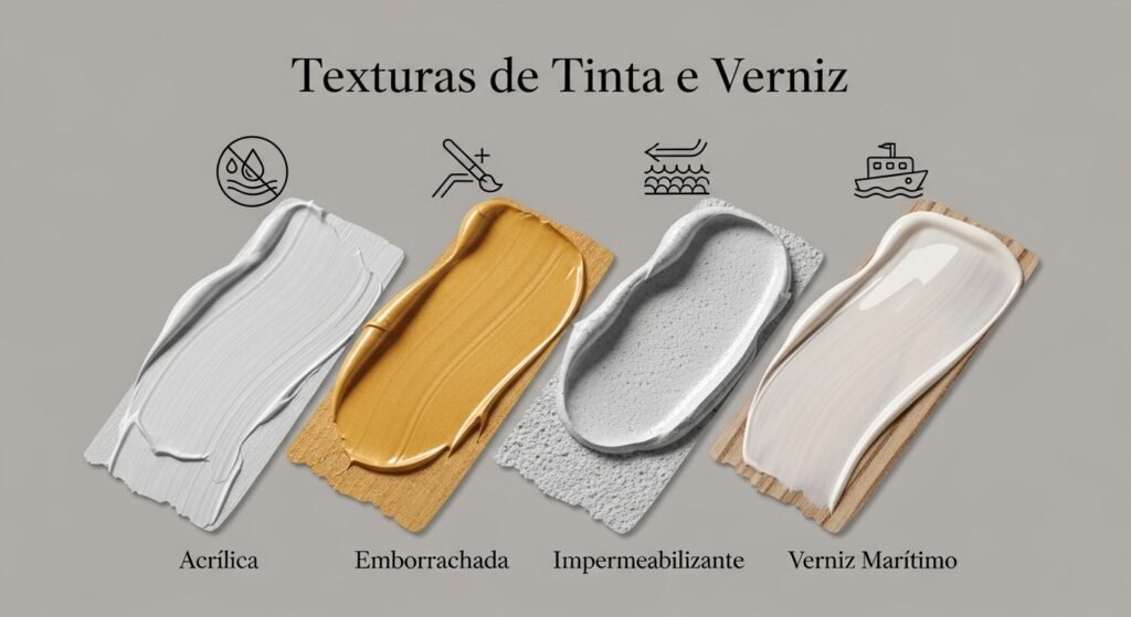 Composição visual com os melhores tipos de tinta para casas de praia em Itapoá.