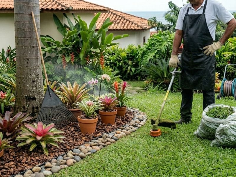 Serviço de jardinagem em Itapoá SC com corte de grama e manutenção de áreas externas